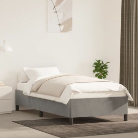 Estructura de cama de terciopelo gris claro 80x200 cm de vidaXL, Camas y somieres - Ref: Foro24-347288, Precio: 93,99 €, Desc...