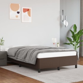 Brown synthetic leather bed frame 120x200 cm by vidaXL, Beds and slatted bases - Ref: Foro24-347242, Price: 128,99 €, Discoun...