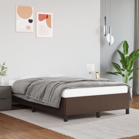 Estructura de cama de cuero sintético marrón 120x200 cm de vidaXL, Camas y somieres - Ref: Foro24-347242, Precio: 128,99 €, D...