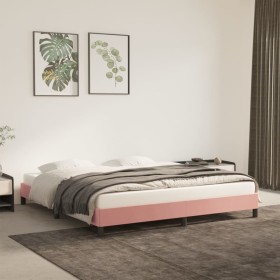 Estructura de cama de terciopelo rosa 180x200 cm de vidaXL, Camas y somieres - Ref: Foro24-346993, Precio: 108,50 €, Descuent...