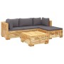 Juego muebles de jardín 5 piezas y cojines madera maciza teca de vidaXL, Conjuntos de jardín - Ref: Foro24-3100914, Precio: 8...