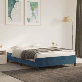 Blue velvet bed frame 140x200 cm by vidaXL, Beds and slatted bases - Ref: Foro24-347328, Price: 128,72 €, Discount: %