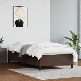 Brown synthetic leather bed frame 90x190 cm by vidaXL, Beds and slatted bases - Ref: Foro24-347224, Price: 103,70 €, Discount: %