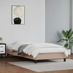 Cappuccino synthetic leather bed frame 90x200 cm by vidaXL, Beds and slatted bases - Ref: Foro24-346885, Price: 73,18 €, Disc...