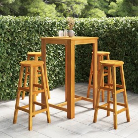 5-piece solid acacia wood bar furniture set for garden by vidaXL, Garden sets - Ref: Foro24-3116016, Price: 307,99 €, Discoun...