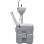 Set de lavabo con pedestal e inodoro portátil para camping gris de vidaXL, Camping y senderismo - Ref: Foro24-30140, Precio: ...