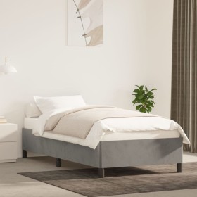 Light gray velvet bed frame 100x200 cm by vidaXL, Beds and slatted bases - Ref: Foro24-347306, Price: 90,99 €, Discount: %