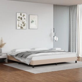 Cappuccino synthetic leather bed frame 200x200 cm by vidaXL, Beds and slatted bases - Ref: Foro24-346927, Price: 126,99 €, Di...