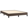 Brown synthetic leather bed frame 140x190 cm by vidaXL, Beds and slatted bases - Ref: Foro24-346901, Price: 108,57 €, Discoun...