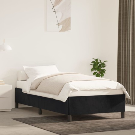 Black velvet bed frame 90x200 cm by vidaXL, Beds and slatted bases - Ref: Foro24-347302, Price: 87,54 €, Discount: %