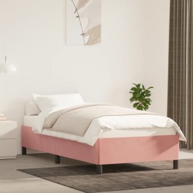 Estructura de cama de terciopelo rosa 100x200 cm de vidaXL, Camas y somieres - Ref: Foro24-347311, Precio: 102,99 €, Descuent...