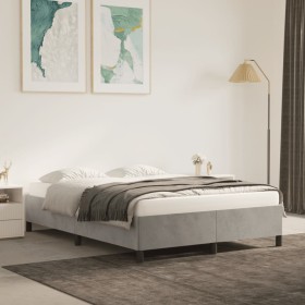 Light gray velvet bed frame 140x200 cm by vidaXL, Beds and slatted bases - Ref: Foro24-347324, Price: 146,62 €, Discount: %