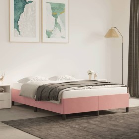 Estructura de cama de terciopelo rosa 140x200 cm de vidaXL, Camas y somieres - Ref: Foro24-347329, Precio: 135,99 €, Descuent...