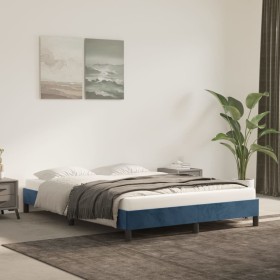 Blue velvet bed frame 140x200 cm by vidaXL, Beds and slatted bases - Ref: Foro24-346980, Price: 96,10 €, Discount: %