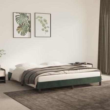 Estructura de cama de terciopelo verde 160x200 cm de vidaXL, Camas y somieres - Ref: Foro24-346985, Precio: 106,84 €, Descuen...