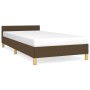 Estructura de cama con cabecero de tela marrón oscuro 90x190 cm de vidaXL, Camas y somieres - Ref: Foro24-347378, Precio: 83,...