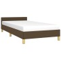 Estructura de cama con cabecero de tela marrón oscuro 90x190 cm de vidaXL, Camas y somieres - Ref: Foro24-347378, Precio: 83,...