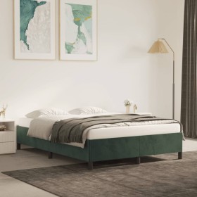 Estructura de cama de terciopelo verde 140x190 cm de vidaXL, Camas y somieres - Ref: Foro24-347321, Precio: 115,54 €, Descuen...