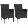 Garden table and 3-piece chair set with black synthetic rattan cushions. by vidaXL, Garden sets - Ref: Foro24-3187416, Price:...