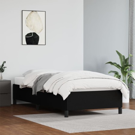 Black synthetic leather bed frame 100x200 cm by vidaXL, Beds and slatted bases - Ref: Foro24-347233, Price: 109,77 €, Discoun...