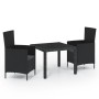 3-piece garden dining set with black PE rattan cushions by vidaXL, Garden sets - Ref: Foro24-3094849, Price: 215,66 €, Discou...