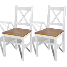 Dining chairs 2 units white pine wood by vidaXL, dining chairs - Ref: Foro24-241512, Price: 104,37 €, Discount: %