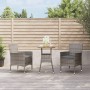 Garden table and chairs 3 pieces and gray synthetic rattan cushions by vidaXL, Garden sets - Ref: Foro24-3187434, Price: 167,...