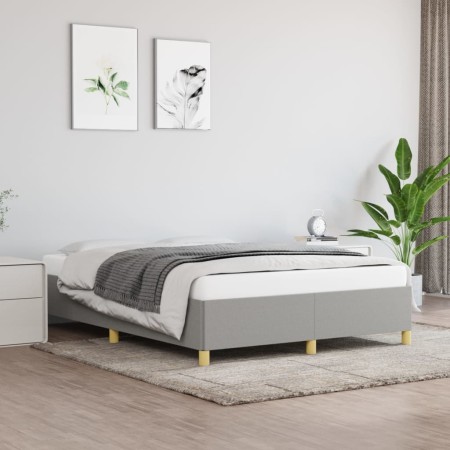 Estructura de cama de tela gris claro 140x200 cm de vidaXL, Camas y somieres - Ref: Foro24-347165, Precio: 122,17 €, Descuent...