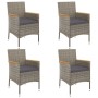 Garden table and chairs 5 pieces and gray synthetic rattan cushions by vidaXL, Garden sets - Ref: Foro24-3187425, Price: 299,...