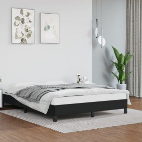 Black synthetic leather bed frame 140x190 cm by vidaXL, Beds and slatted bases - Ref: Foro24-346898, Price: 95,88 €, Discount: %