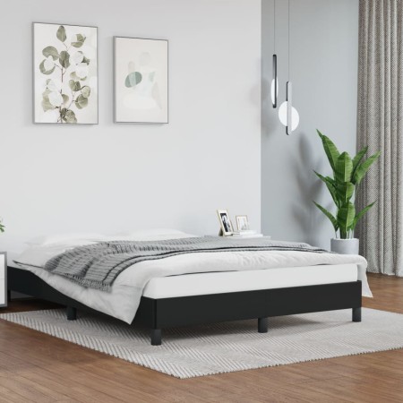 Estructura de cama de cuero sintético negro 140x190 cm de vidaXL, Camas y somieres - Ref: Foro24-346898, Precio: 95,99 €, Des...