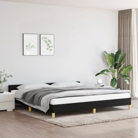 Bed frame with black fabric headboard 200x200 cm by vidaXL, Beds and slatted bases - Ref: Foro24-347441, Price: 124,15 €, Dis...