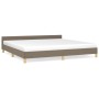 Bed frame with headboard in taupe gray fabric 200x200 cm by vidaXL, Beds and slatted bases - Ref: Foro24-347443, Price: 147,0...