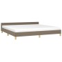 Bed frame with headboard in taupe gray fabric 200x200 cm by vidaXL, Beds and slatted bases - Ref: Foro24-347443, Price: 147,0...