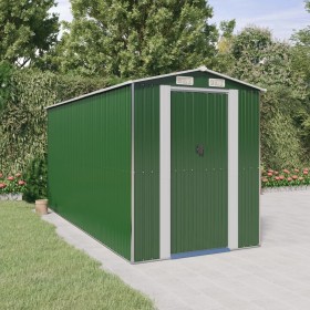 Green galvanized steel garden shed 192x440x223 cm by vidaXL, Sheds - Ref: Foro24-3147430, Price: 770,99 €, Discount: %