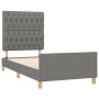 Bed frame with headboard in dark gray fabric 90x200 cm by vidaXL, Beds and slatted bases - Ref: Foro24-3125269, Price: 166,75...