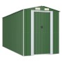 Cobertizo de jardín acero galvanizado verde 192x440x223 cm de vidaXL, Cobertizos - Ref: Foro24-3147430, Precio: 769,28 €, Des...