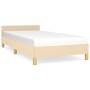 Bed frame with cream fabric headboard 90x190 cm by vidaXL, Beds and slatted bases - Ref: Foro24-347380, Price: 83,21 €, Disco...