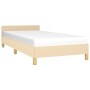 Estructura de cama con cabecero de tela color crema 90x190 cm de vidaXL, Camas y somieres - Ref: Foro24-347380, Precio: 83,99...