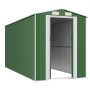 Cobertizo de jardín acero galvanizado verde 192x440x223 cm de vidaXL, Cobertizos - Ref: Foro24-3147430, Precio: 769,28 €, Des...