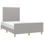 Light gray fabric bed frame with headboard 120x200 cm by vidaXL, Beds and slatted bases - Ref: Foro24-3124879, Price: 167,61 ...