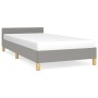 Estructura de cama con cabecero de tela gris claro 100x200 cm de vidaXL, Camas y somieres - Ref: Foro24-347391, Precio: 106,8...