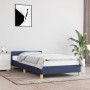 Bed frame with blue fabric headboard 90x190 cm by vidaXL, Beds and slatted bases - Ref: Foro24-347381, Price: 106,61 €, Disco...