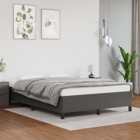 Gray synthetic leather bed frame 140x190 cm by vidaXL, Beds and slatted bases - Ref: Foro24-347249, Price: 143,99 €, Discount: %