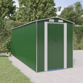 Garden shed in green galvanized steel 192x523x223 cm by vidaXL, Sheds - Ref: Foro24-3147431, Price: 865,99 €, Discount: %