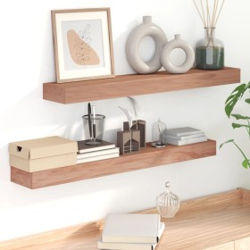 Wall shelves 2 units solid teak wood 90x15x4 cm by vidaXL, Shelves and shelves - Ref: Foro24-340756, Price: 52,90 €, Discount: %