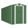 Cobertizo de jardín acero galvanizado verde 192x523x223 cm de vidaXL, Cobertizos - Ref: Foro24-3147431, Precio: 864,04 €, Des...