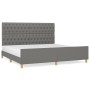 Bed frame with headboard dark gray fabric 200x200 cm by vidaXL, Beds and slatted bases - Ref: Foro24-3125325, Price: 252,83 €...