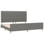 Bed frame with headboard dark gray fabric 200x200 cm by vidaXL, Beds and slatted bases - Ref: Foro24-3125325, Price: 252,83 €...