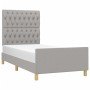 Light gray fabric bed frame with headboard 90x200 cm by vidaXL, Beds and slatted bases - Ref: Foro24-3125268, Price: 165,07 €...